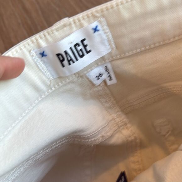 NWT PAIGE CINDY HIGH RISE STRAIGHT ANKLE JEANS IN CREAM (ECRU)SZ 26 RETAIL $490 - Picture 9 of 10